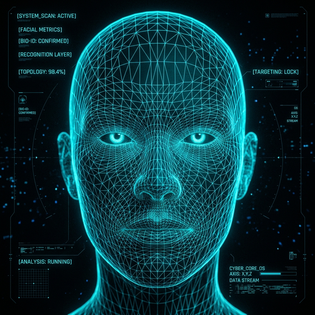 Professional 3D Face Wireframe